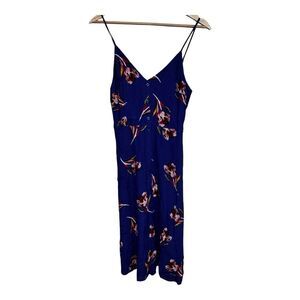 Express blue floral midi sun dress small petite